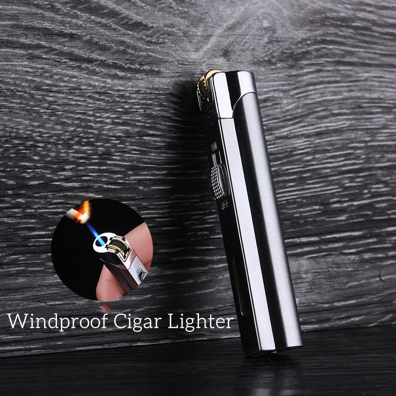 Aomai-Windproof Blue Jet Flame Cigarette Lighter, Inflatable Granding Wheel, Ignition Butane, Smoking Accessories, Gifts for Men