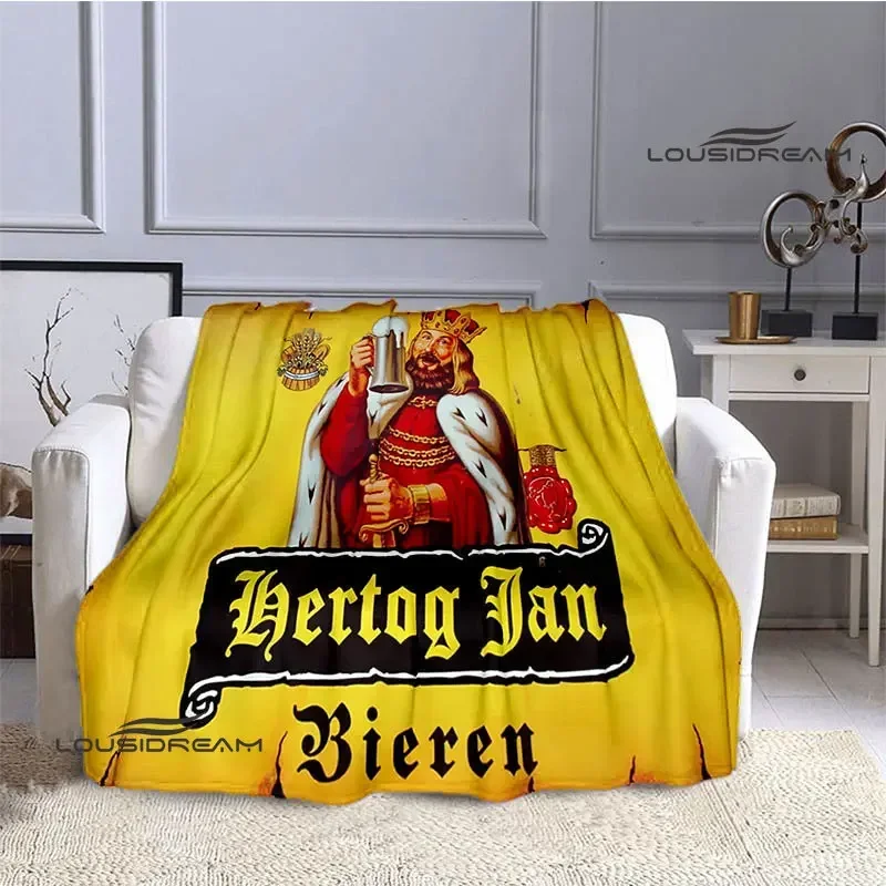 

hertog jan LOGO printing blanket Warm Blanket Flannel Soft Comfortable Blanket Home Travel Blanket bed linings Birthday Gift