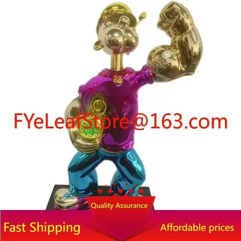 Electroplating Fiberglass Commercial Art Gallery Decoration Sculpture Personality Outdoor Cartoon Figures