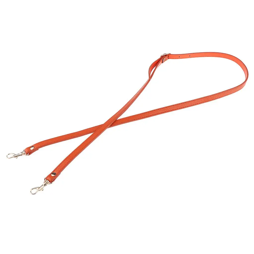 Adjustable Leather Shoulder Bag Strap Belt Replacement Lobster Clasps , Orange