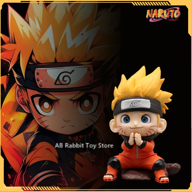 Naruto Sasuke Uzumaki Anime Figure Q Version Uzumaki Naruto Childhood Action Figurine Pvc Statue Model Collection Decor Toy Gift