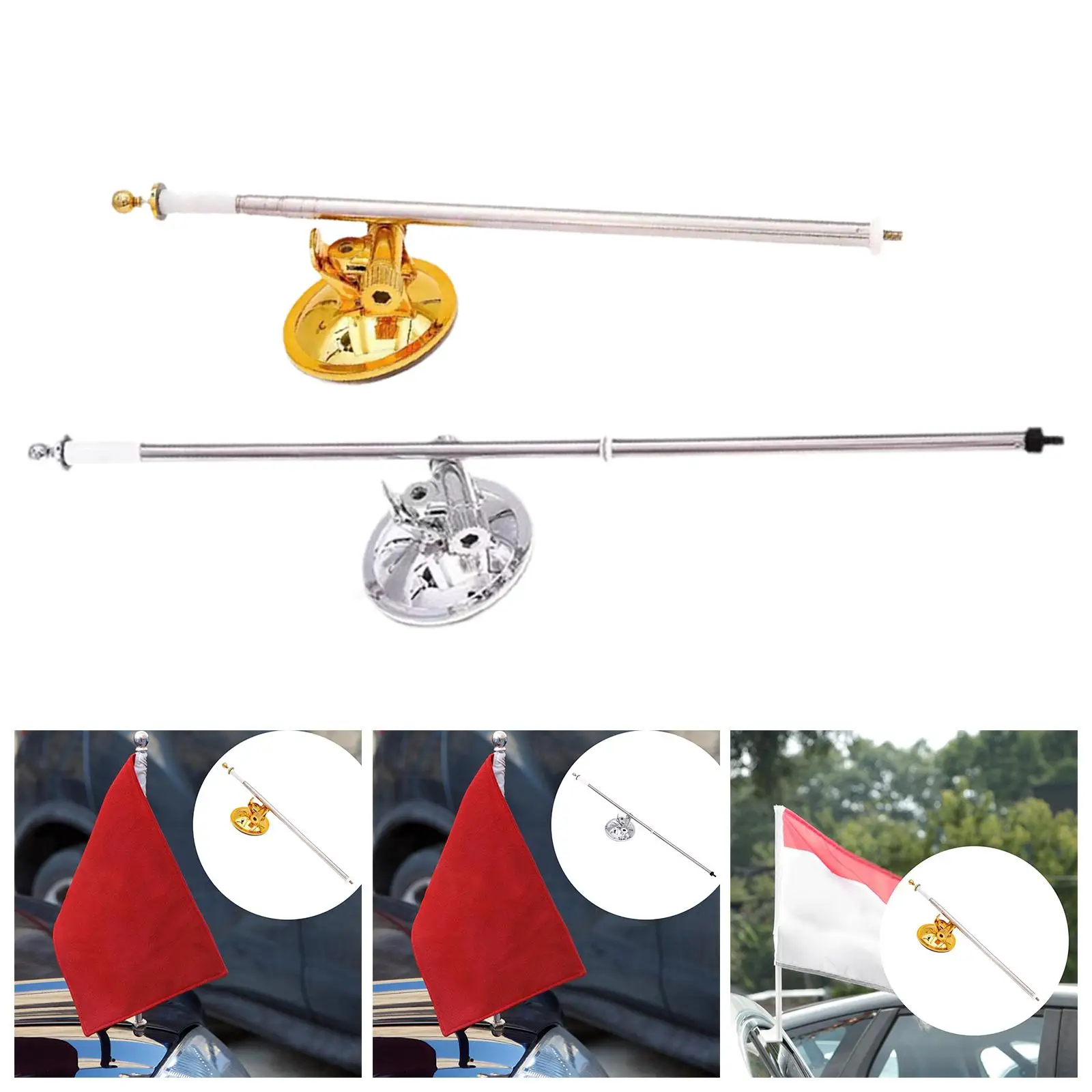 Support de mât de drapeau à ventouse forte, support de mât de drapeau latéral pour remorque SUV