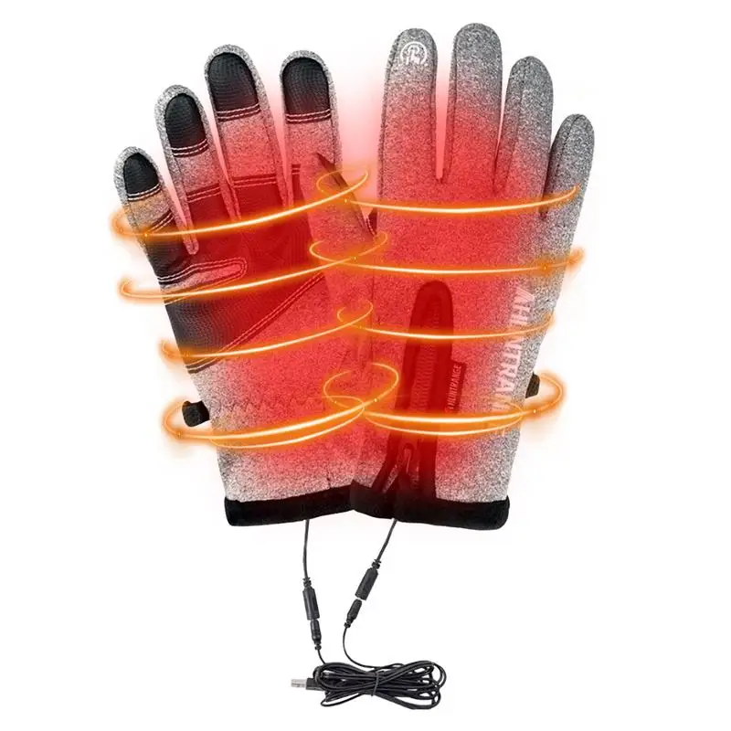 Heated Gloves Men women Touchscreen USB Hand Warmer Gloves Winter Warm Electric Heated Gloves Screen Touchable Heated Mittens