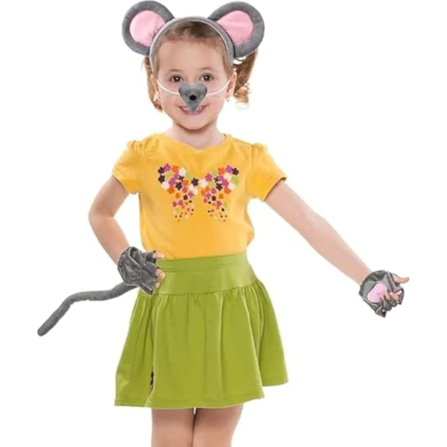 어린이 및 성인을 위한 마우스 의상 세트 - 할로윈, 코스프레, 카니발, 세계 도서의 날을 위한 모피 동물 의상 액세서리