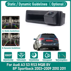 HD Rear View Camera For Audi A3 S3 RS3 MQB 8V 8P Sportback 2003 ~ 2011 Trunk Handle Backup Waterproof Parking Reversing Camera