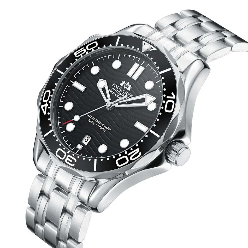 Luxury New Automatic Watch for Men Mechanical Watches Stainless Steel Bracelet Ceramic Diver