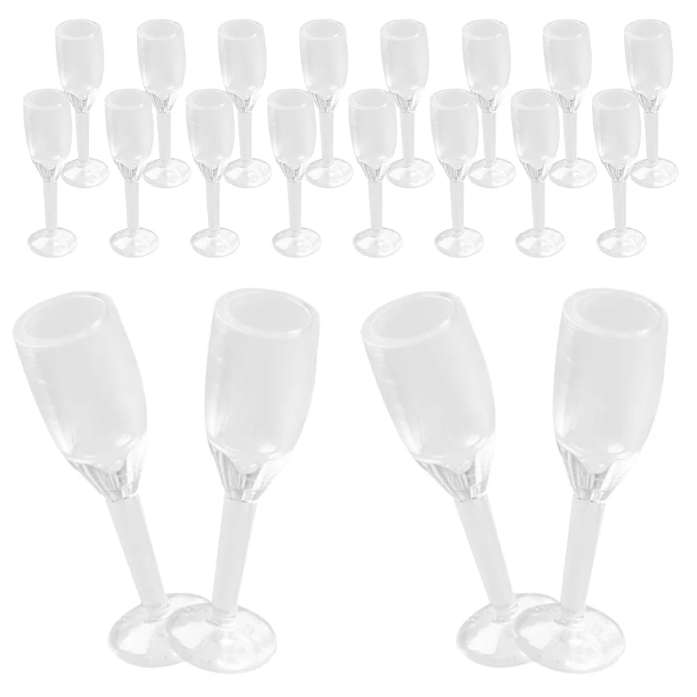 20 Pcs Toy Room House Dollhouse Goblets Plastic Glasses Micro