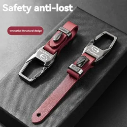 Car Key Chain Anti-Lost Keychain With PU Leather Metal Carabiner For GAC Trumpchi GS GS3 GS4 GS7 GS8 GM8 GS5 GA6 GM6 GA3 GA3S