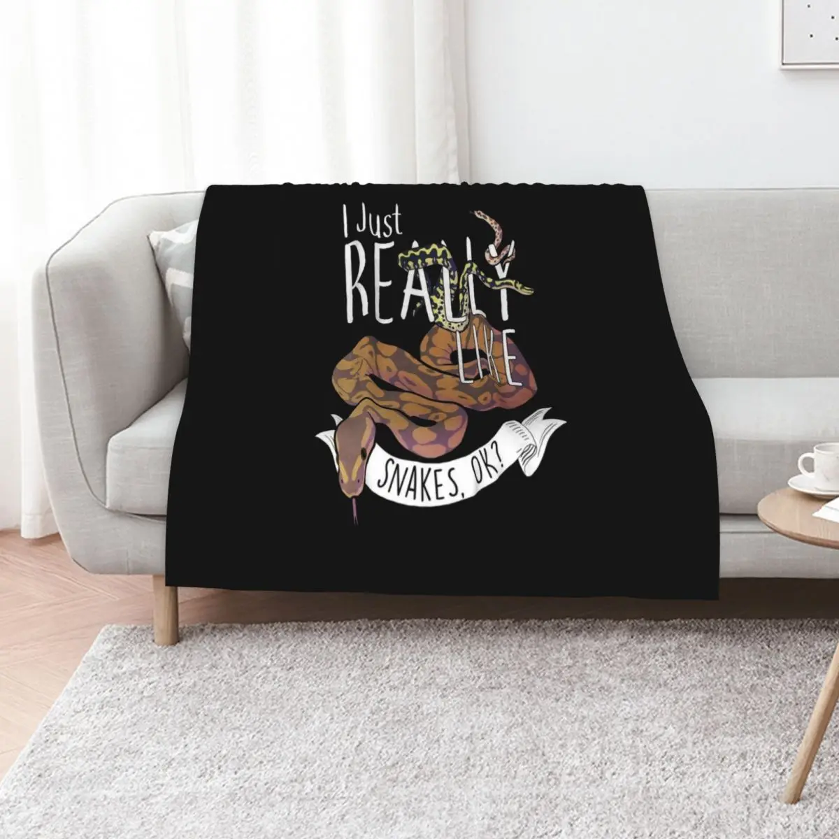 

I Just Really Like Snakes, OK Throw Blanket Summer Cool Breathable Blanket for Sleeping