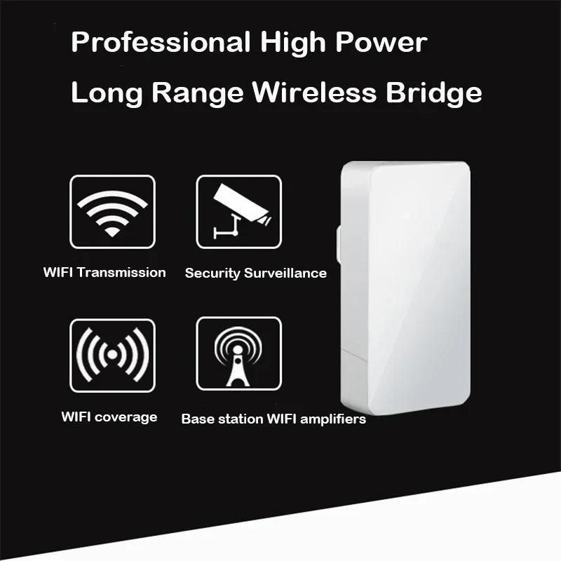 Router Wifi kuat 300Mbps nirkabel, pengulang nirkabel/jembatan Wifi jangkauan jauh 2.4Ghz 5.8G 1KM cakupan Wifi untuk kamera luar ruangan