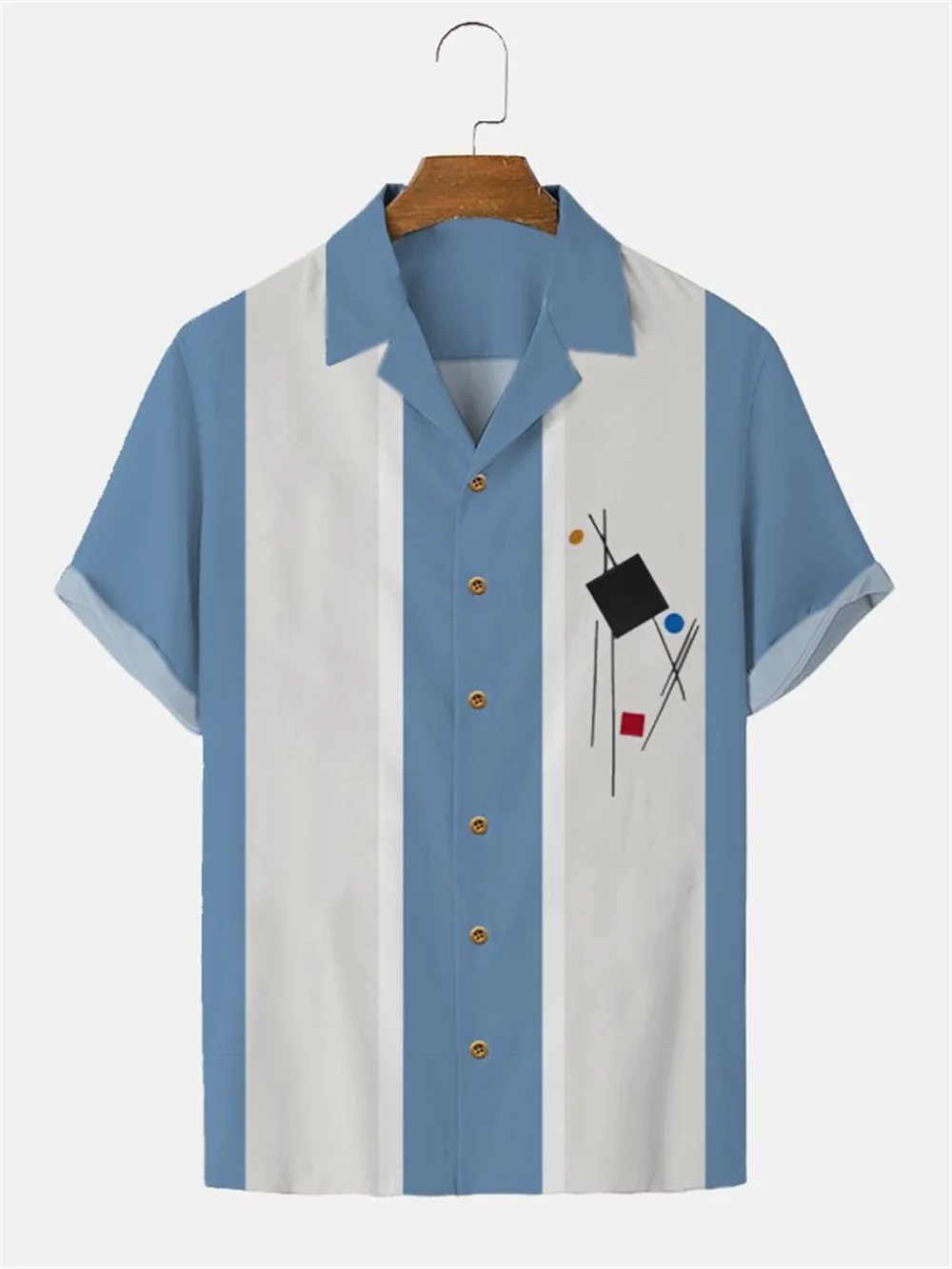 بسيطة المشارب قمصان عادية للرجال الملابس ثلاثية الأبعاد الطباعة هاواي شاطئ قمصان الصيف عادية كم قصير التلبيب بلوزة الذكور بلايز #3