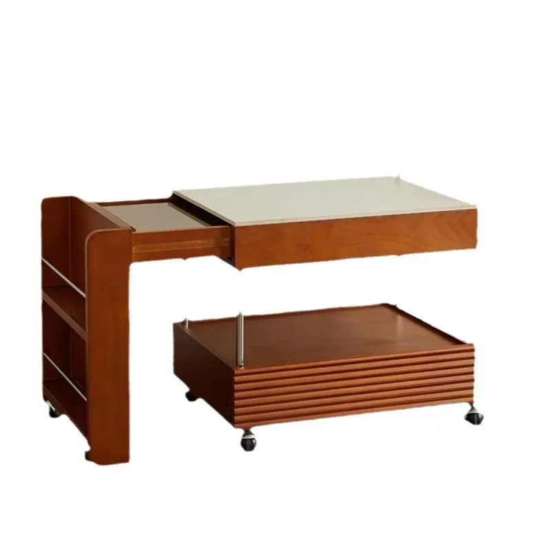 

Retro coffee table solid wood small table surrounding stove brewing tea mobile home tea cabinet Japanese antique sofa board