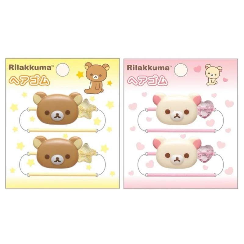 

Rilakkuma Korilakkuma Hair Ties Bear Face Hair Bands Scrunchies Eastics Kawaii Cute Hair Accessories for Girls Women