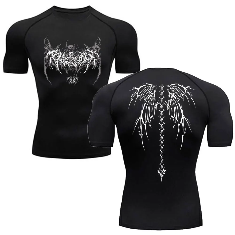 

Compression Shirt Men Fitness Gym Skeleton Sport Running T-Shirt Tops Tee Quick Dry Short Sleeve T-Shirt For Men