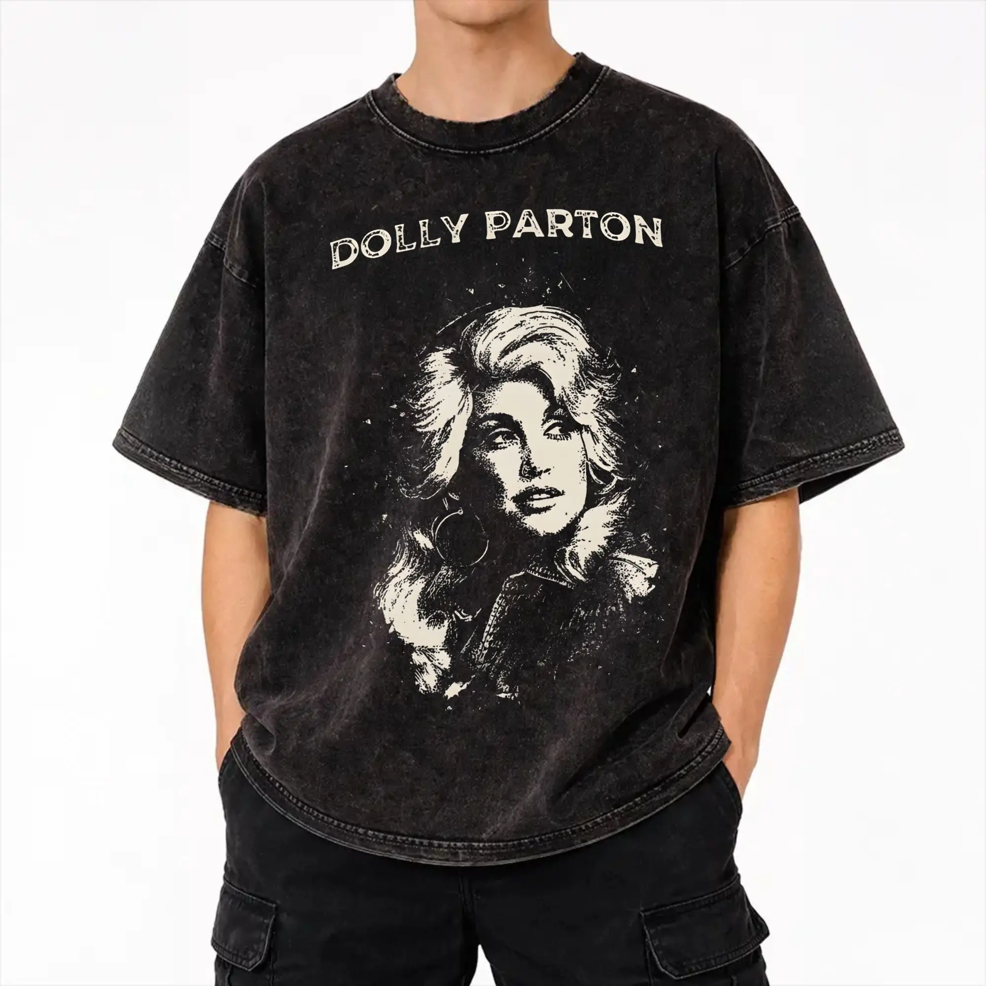 RIP Dolly Parton Washed T Shirts Streetwear Hip Hop Novelty T-Shirts  Tee Shirt Men Women Cotton Streetwear