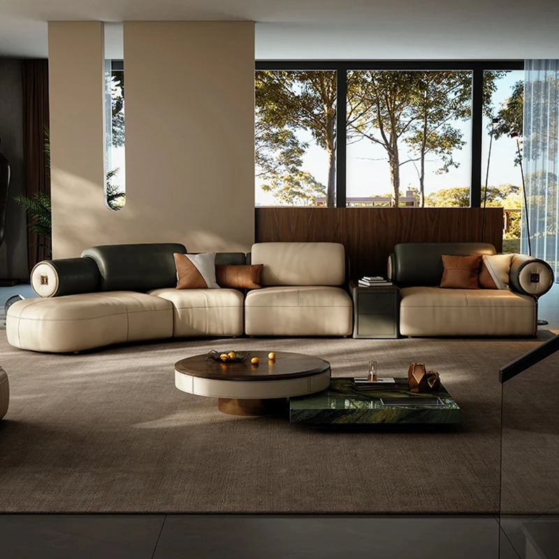 #Italian Modern Luxury Fabric Sponge Filled Sectional Sofa Minimalist Modular for Custom Villa Apartment Living Room Series