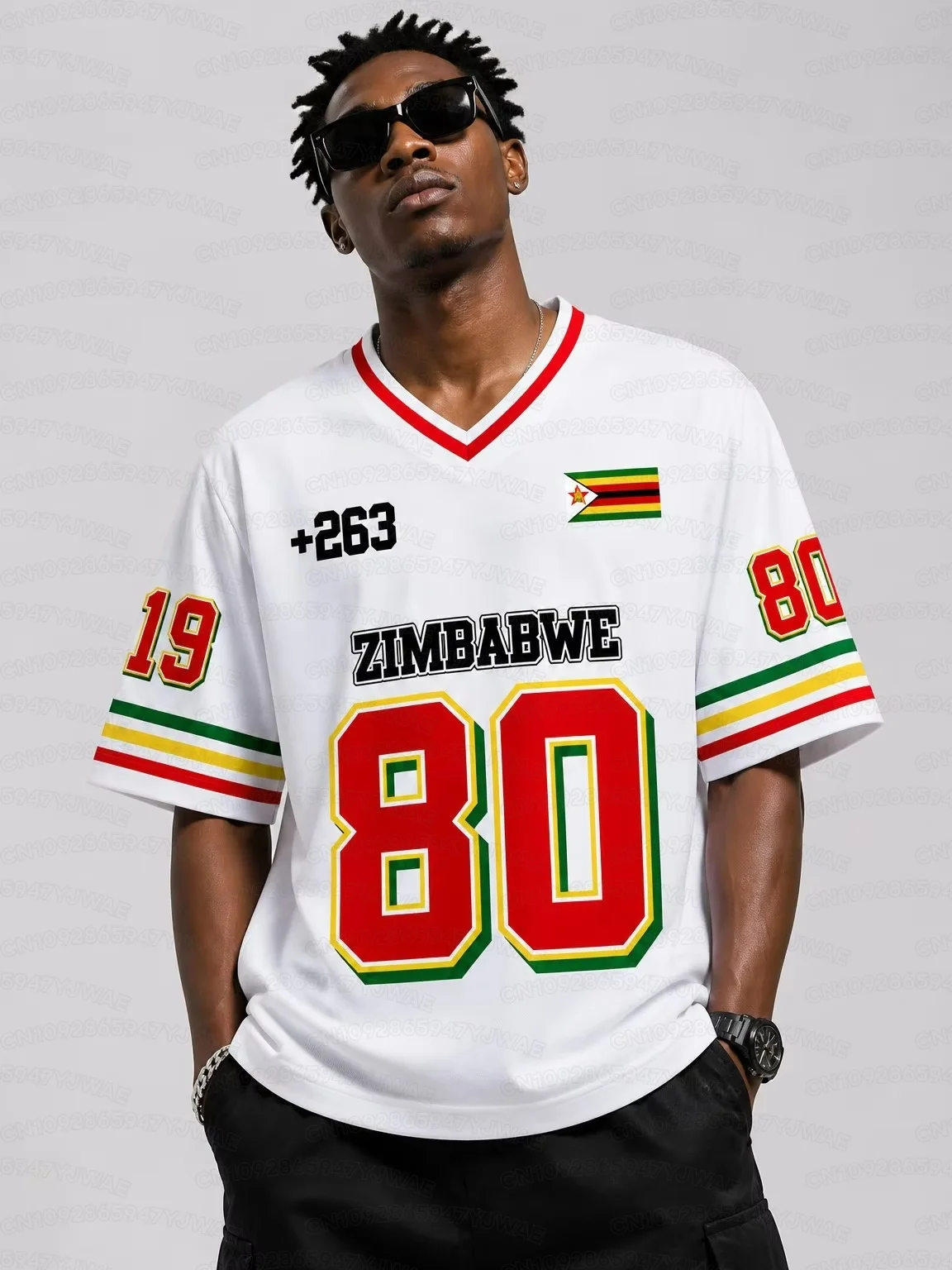 Summer Men's Women's Zimbabwean Soccer Fans Soccer Jersey Fans Game Day Outfit Short Sleeve T-shirt Tops  Streetwear Jersey