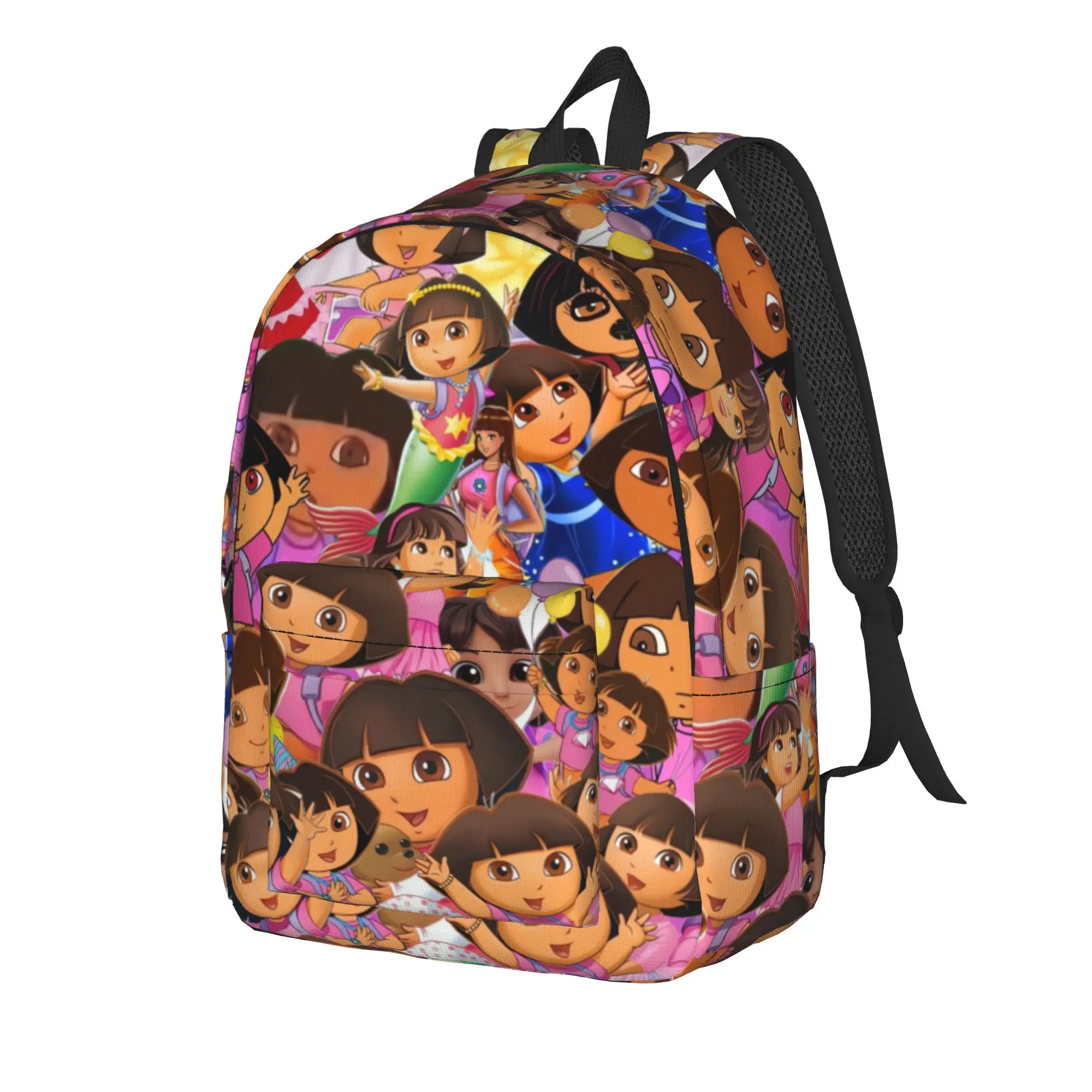 Large Character Crowd Backpack Doras The Explorer Boy Girl Polyester Sport Backpacks Pattern Casual School Bags Rucksack
