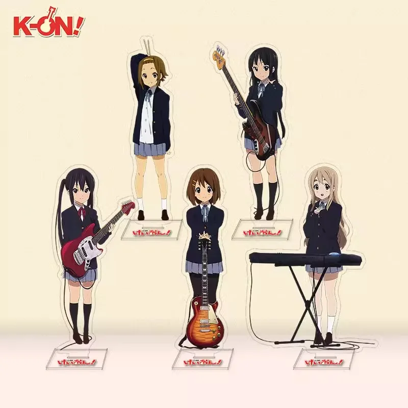 10Cm Japanese Anime K-On Figure Hirasawa Yui Akiyama Mio Nakano Azusa Acrylic Standing Plates Music Girl Ornament for Fans Gift