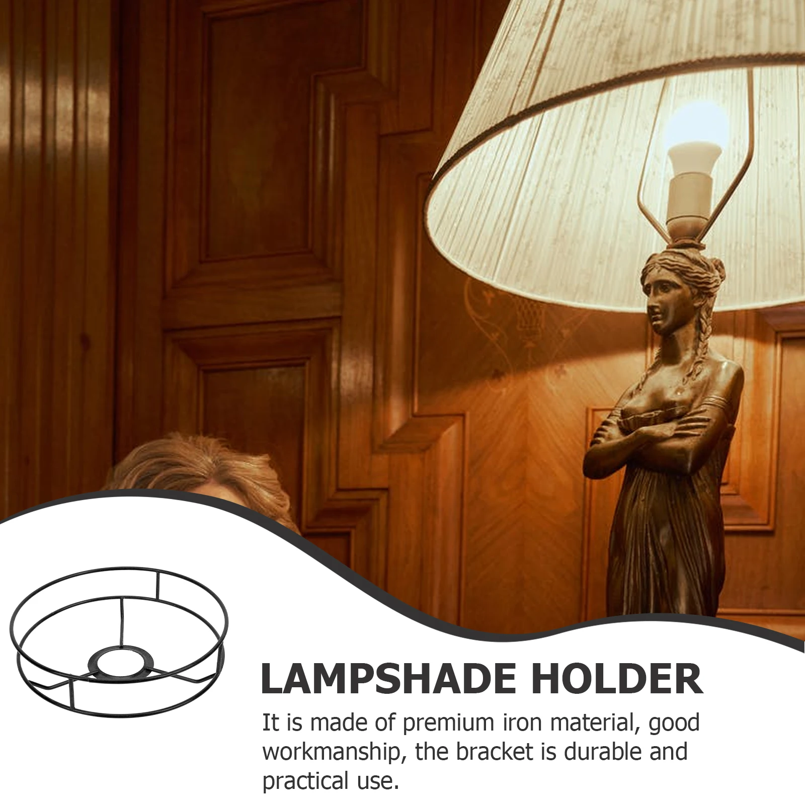 Premium Round Lampshade Iron Diy Lamp Bracket Sturdy Chandelier Rack Home Decoration Ceiling Light Accessories Pendant Frame