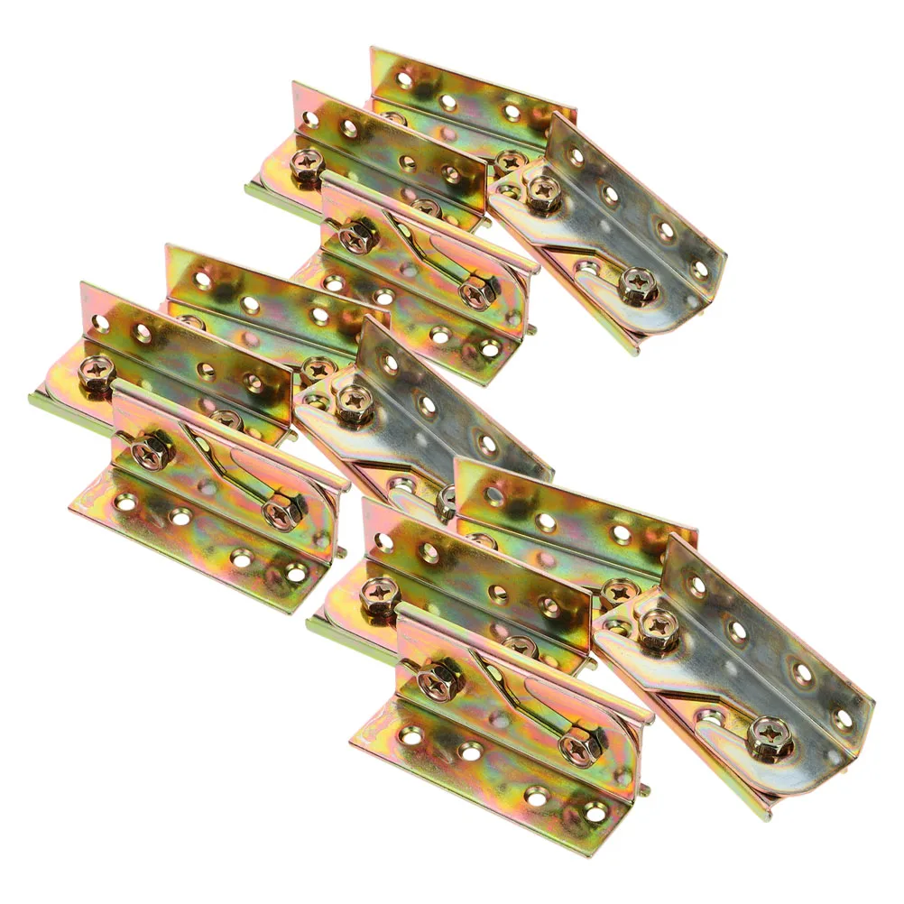 

12 Pcs Bed Hinge Frame Hardware Kit Accessories Hook up Mounting Part Iron Brackets for Headboard Adapter Fixing Connector