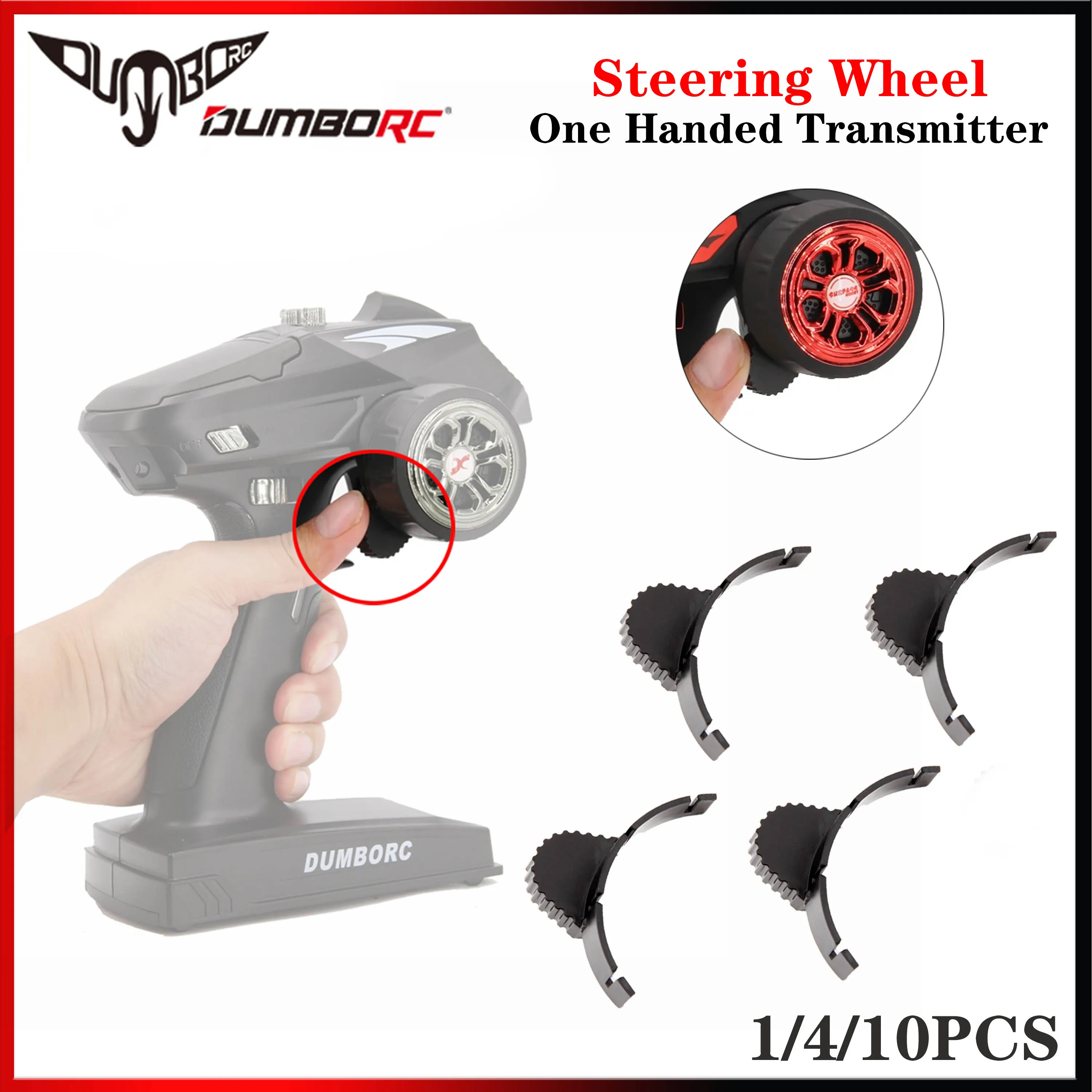 1/4/10PCS Dumborc One handed Transmitter Steering Wheel Control Adapter for X4 X5 X6 SURPASS HOBBY CH4 CH6 Flysky RC Model Toys