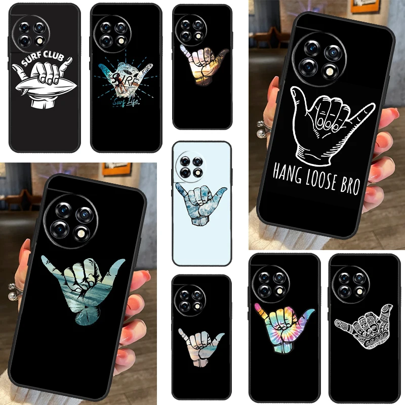 Surfer Surf Hang Loose Shaka Case For OnePlus 11 10 9 8 Ace Pro 11R 9RT 10T 8T OnePlus Nord N20 N10 2T CE 2 Lite Cover