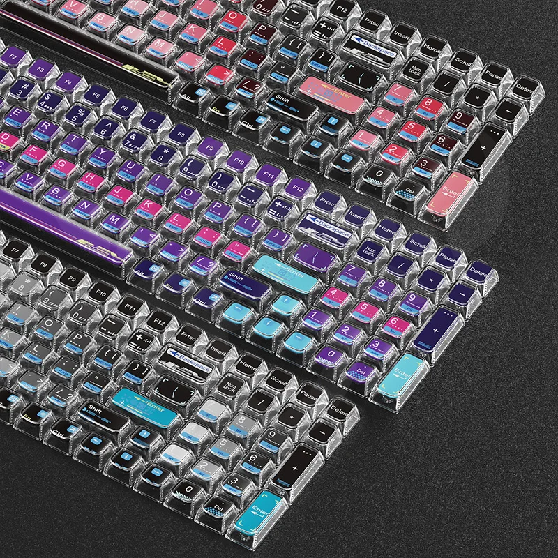 

Three-dimensional crystal transparent double-layer light-transmitting 113-key mechanical keyboard custom MDA height keyboard cap