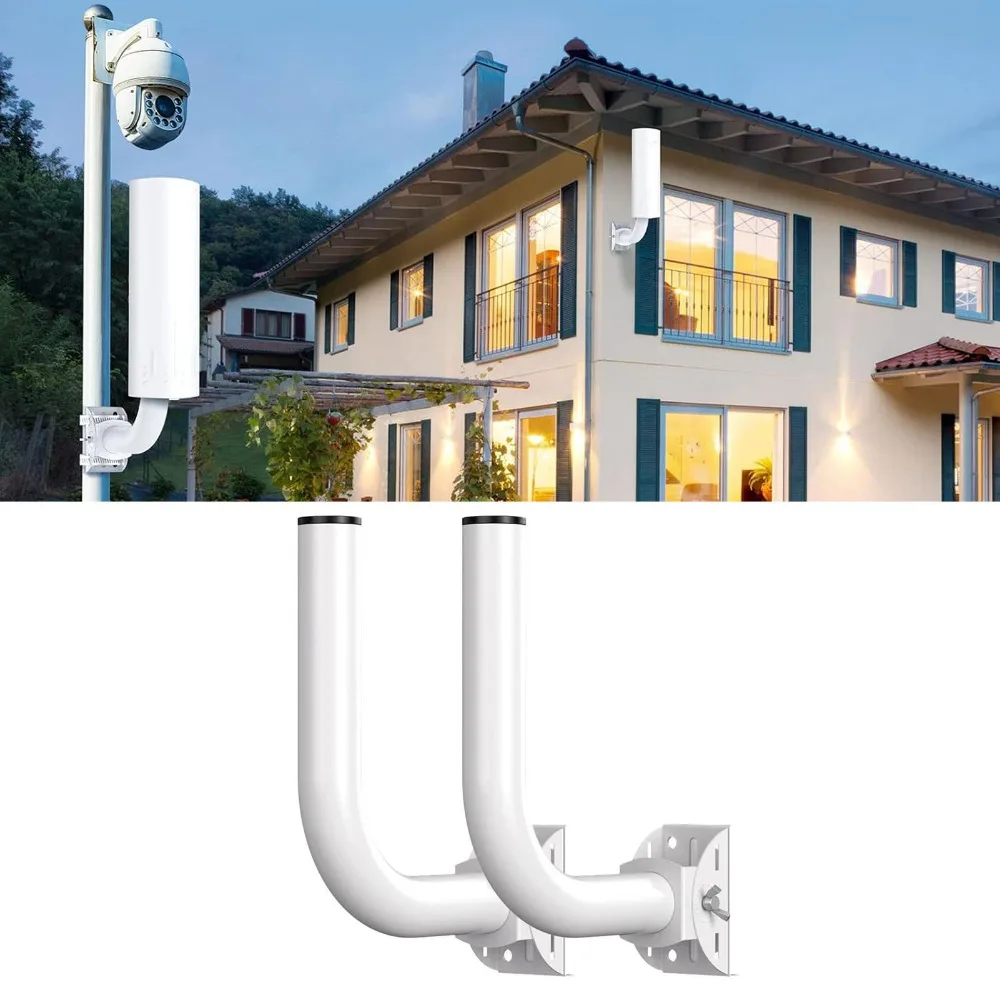 2pcs Universal Wall-Mounted Bridge Bracket Pole Mount Durable J Pole Mounts Access Point Mount Outdoor Antenna