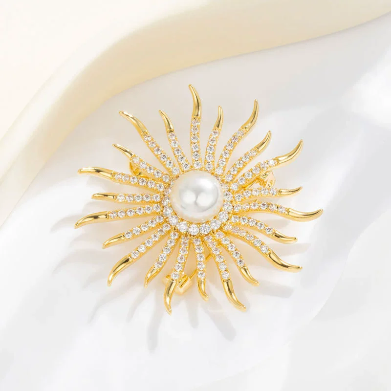 Classic Sun Pin for Women Unisex Fashion Sunflower Brooches Pins Party Office Trendy Accessories Birthday Gifts 2026