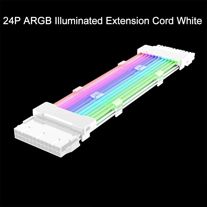 ARGB PSU Extension Cable RGB ATX 24Pin 8-Pin 6+2Pin Dual Rainbow Cord 5V Sync RGB glow extension cable PC Case Decoration