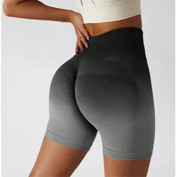 Seamless Gym Shorts For Women Hanging Dye High Waist Peach Hip Lift Yoga Sports Tight Shorts Fitness Running Cycling Shorts