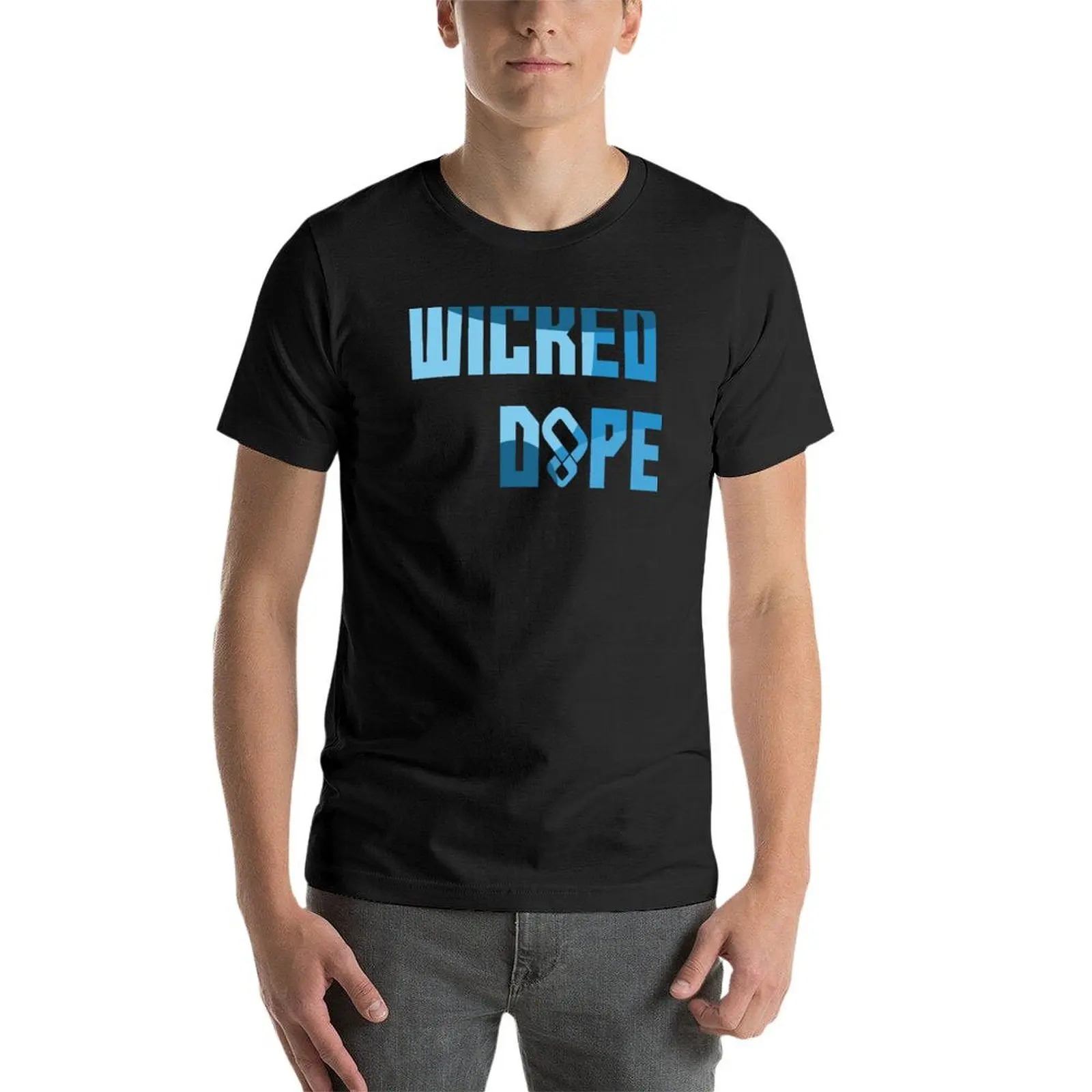 تي شيرت dh Wicked Dope تي شيرت صيفي ثقيل الوزن برسوم جرافيك تي شيرت عتيق بمقاسات كبيرة للرجال