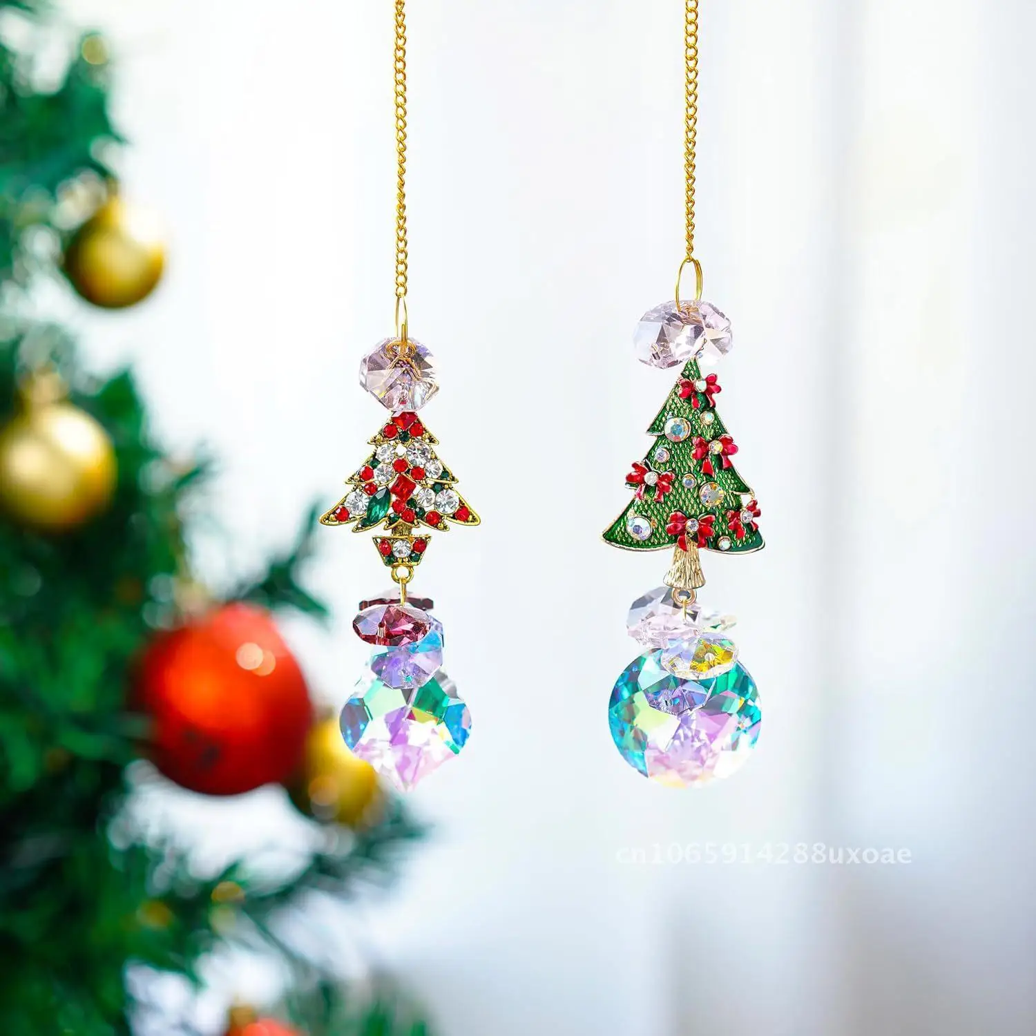 

New Christmas Tree Decoration Pendant Crystal Sun Catcher Hanging Ornament Outdoor Gardening Light Trap Site Decoration