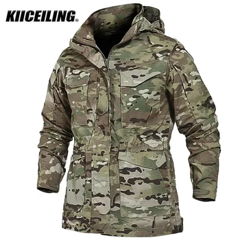 Kiceiling แจ็กเก็ตมอเตอร์ไซค์ลายพรางสำหรับผู้หญิงเสื้อกันลมสำหรับกันน้ำผู้ชาย M65เสื้อฝน