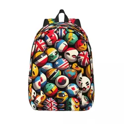 Countryball-mochila informal para hombre y mujer, bolso de hombro para ordenador portátil, regalo para estudiantes de negocios