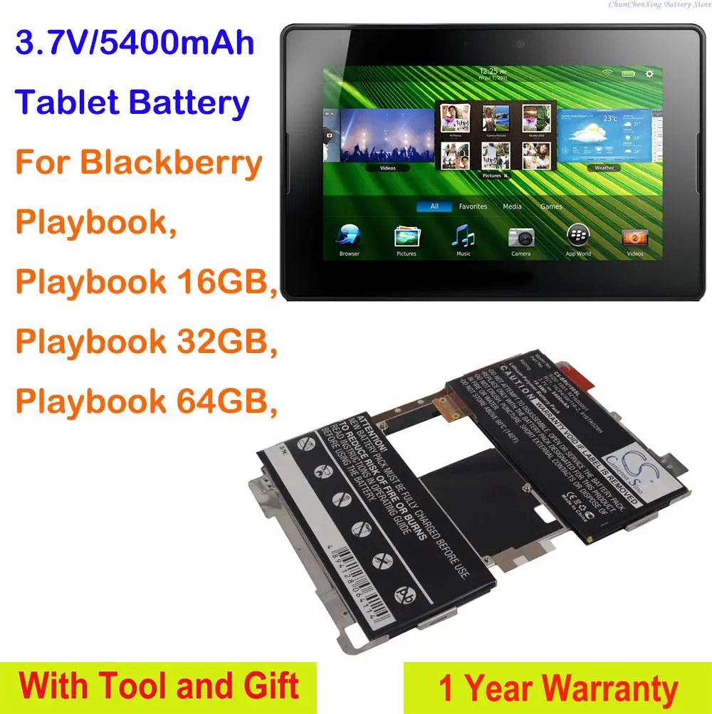 

OrangeYu 5400mAh Tablet Battery 916TA029H, RU1,SQU-1001 for Blackberry Playbook, Playbook 16GB, Playbook 32GB, Playbook 64GB