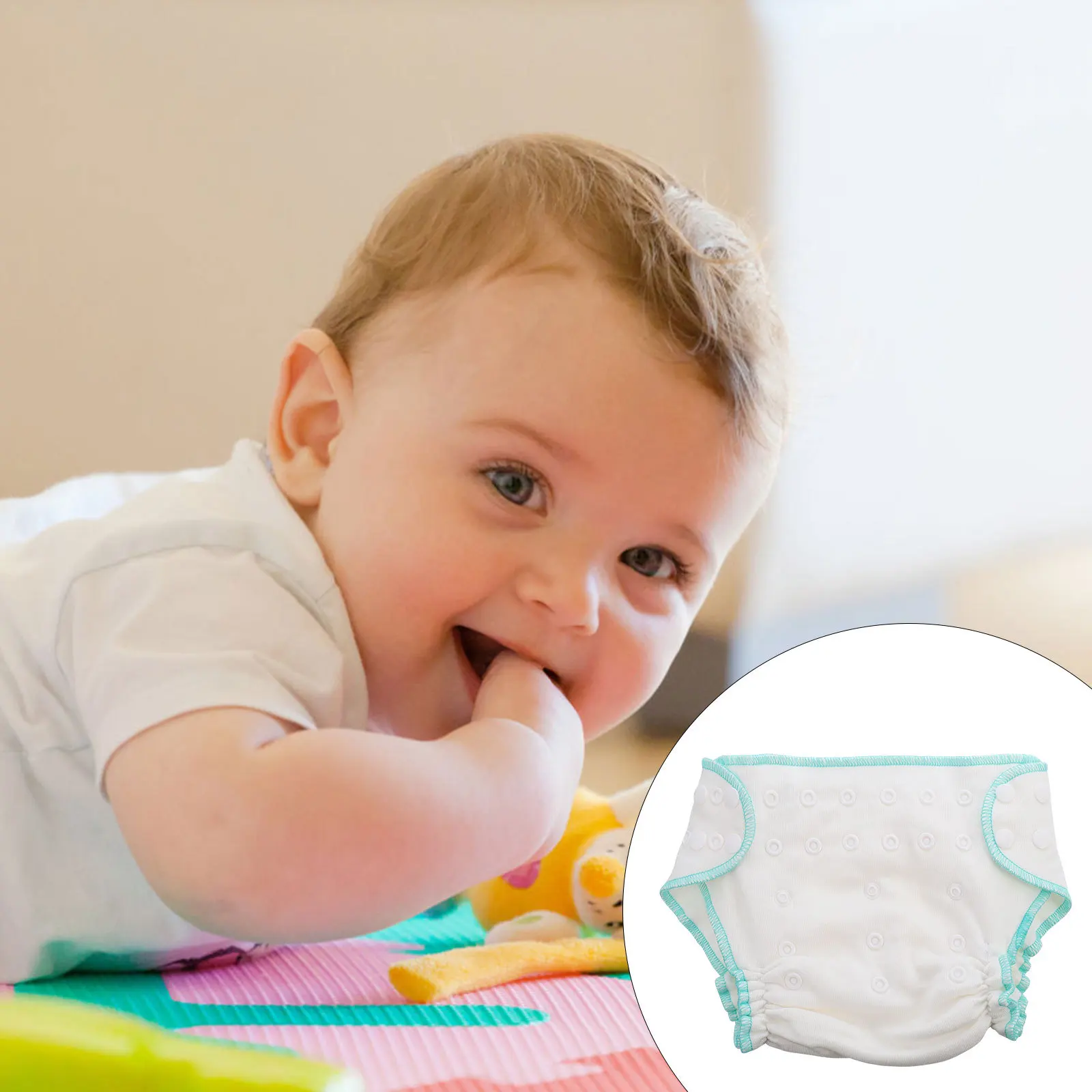 حفاضات أطفال محمولة قابلة للتنفس من قطن الخيزران، وسادة تغيير حفاضات أطفال مقاومة للماء وقابلة لإعادة الاستخدام وقابلة للغسل #3
