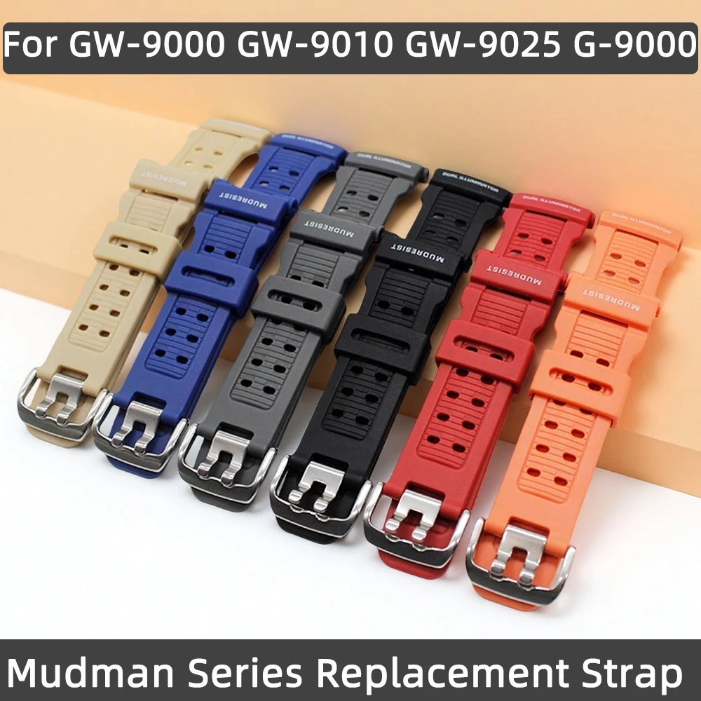 

For Casio G-Shock Mudman G-9000 GW-9000 GW-9010 GW-9025 Replacement Watch Band & Case Back for Men Resistant Strap Accessories