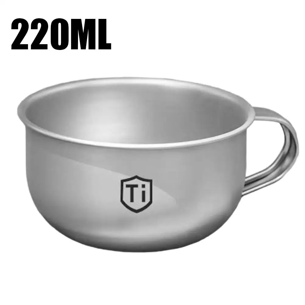 Mini-Camping-Wasserbecher aus Titanlegierung, tragbarer Tee- und Kaffeebecher, Outdoor-Küchenausrüstung, Bergsteigerbecher, 220 ml