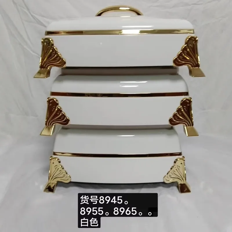 3PCS square high-grade thermal insulation lunch box 4L-5L-6L
