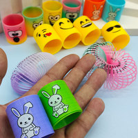 12Pcs Neon Rainbow Plastic Smile Magic Spring Toys for Children Birthday Party Favors Piñata Fillers Carnival Prizes Goodie Bag