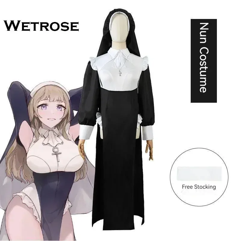 

a7d@【Wetrose】In Stock Sexy Nun Cosplay Costume Set Uniform Chowbie Original Genuine Official Authorized Girl Halloween Christmas