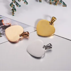 20PCS 20*20MM 25*25MM Cute Mirror Polished Stainless Steel Heart Pendant DIY Bracelet Necklace Jewelry Accessories