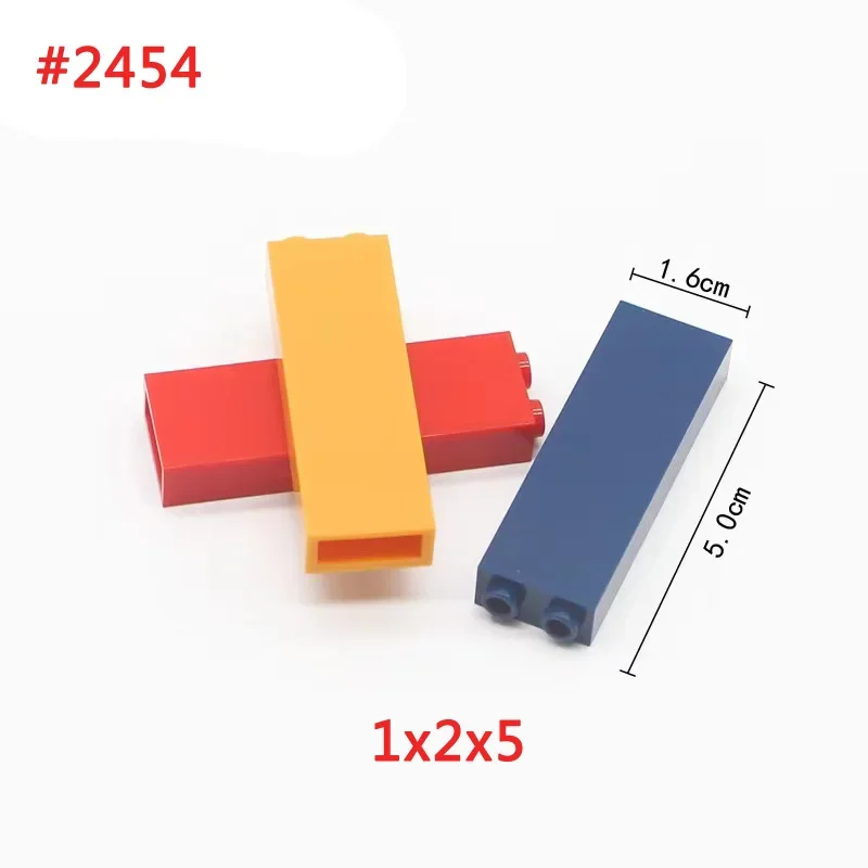 DIY Building Blocks Thick Bricks 1x2x5 1x1x5 Dots Educational Creative Plastic Toys for Children Compatible with Lego 2453 2454