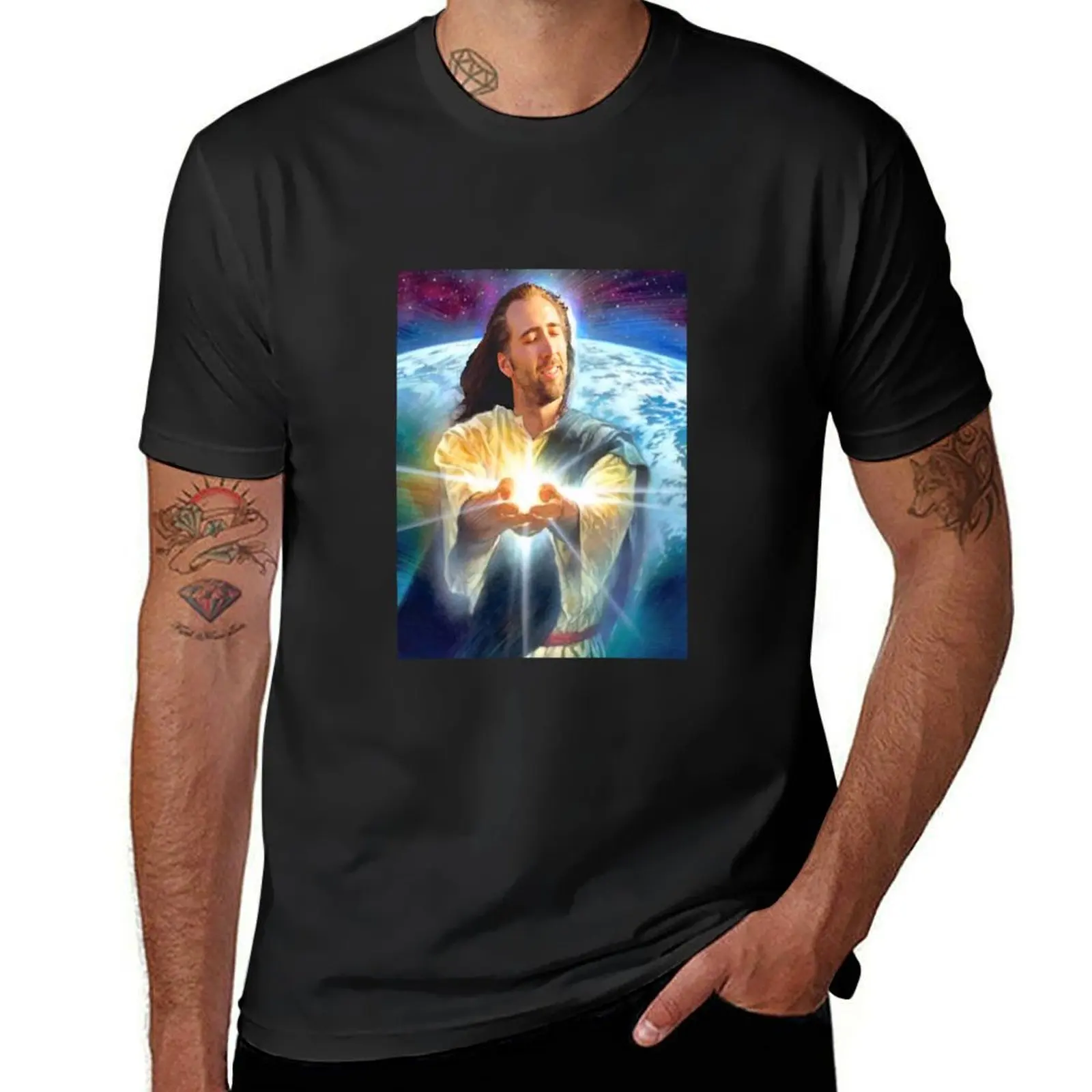 

jesus cage T-Shirt cute tops new gifts and t-shirts anime shirt mens funny t shirts