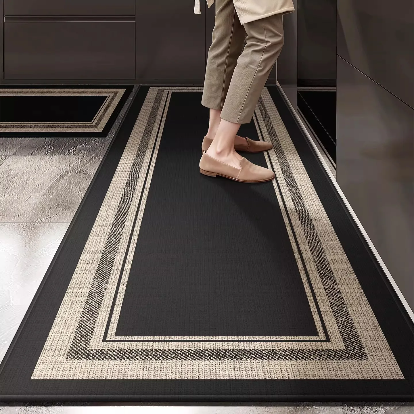 Kitchen Floor Mat Long Rug Anti-slip, Stain-resistant, Wear-resistant Kitchen Carpet High-end Modern Style Rugs