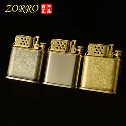 ZORRO Brass Windproof Kerosene Lighter Automatic Ejection Ignition Pure Copper Lighter Retro Gift Men's Smoking Accessories