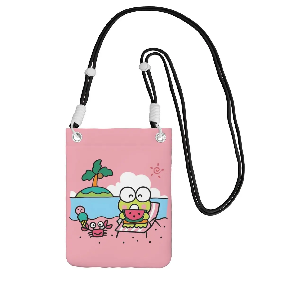 

Сумка для мобильного телефона KeroKeroKeroppi на заказ для мужчин и женщин, крутая милая сумка через плечо с лягушкой, сумка для карт, мини-кошелек на плечо, кошелек