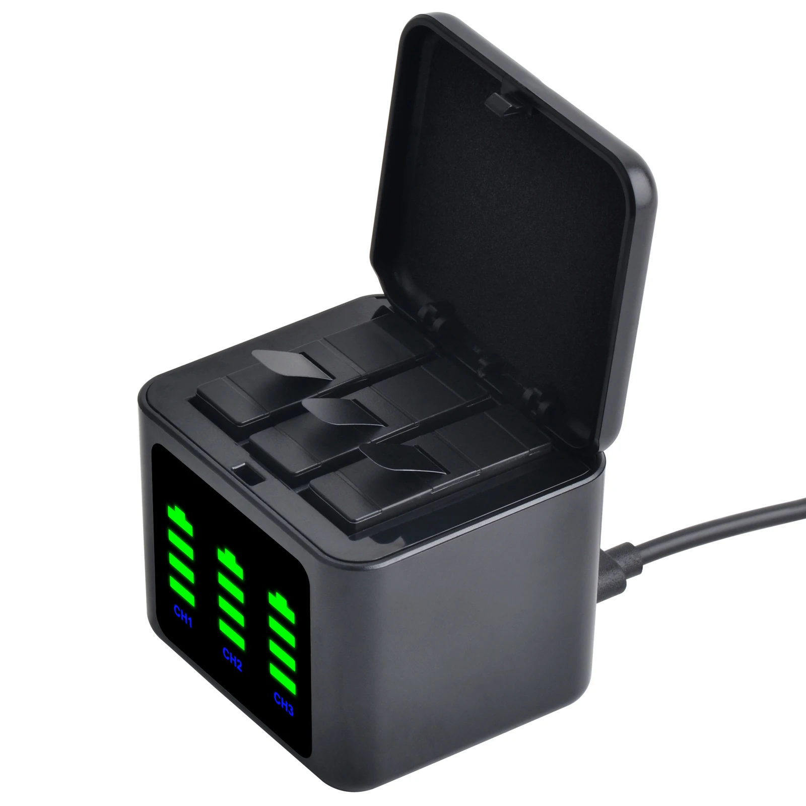 

Massate Portable Battery Charger 3 Slots Fast Charging for GoPro Hero 13 Battery GoPro Hero 13 Black Action Camera Accessories